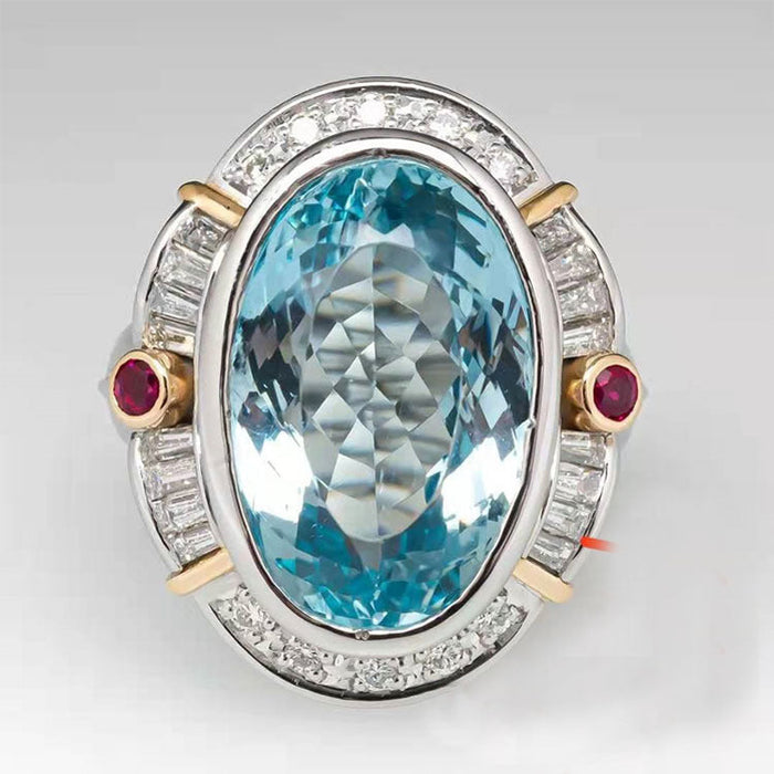 Wholesale Electroplating Alloy Zircon Rings JDC-RS-WN-083 Rings 薇妮 blue NO.5 Wholesale Jewelry JoyasDeChina Joyas De China
