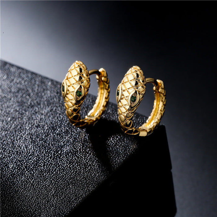 Wholesale Electroplating Copper Zircon Snake Earrings JDC-ES-AG150 Earrings 澳古 Wholesale Jewelry JoyasDeChina Joyas De China