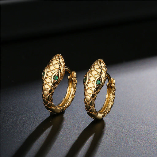Wholesale Electroplating Copper Zircon Snake Earrings JDC-ES-AG150 Earrings 澳古 Wholesale Jewelry JoyasDeChina Joyas De China