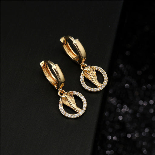 Wholesale Electroplating Copper Zircon Snake Earrings JDC-ES-AG152 Earrings 澳古 Wholesale Jewelry JoyasDeChina Joyas De China