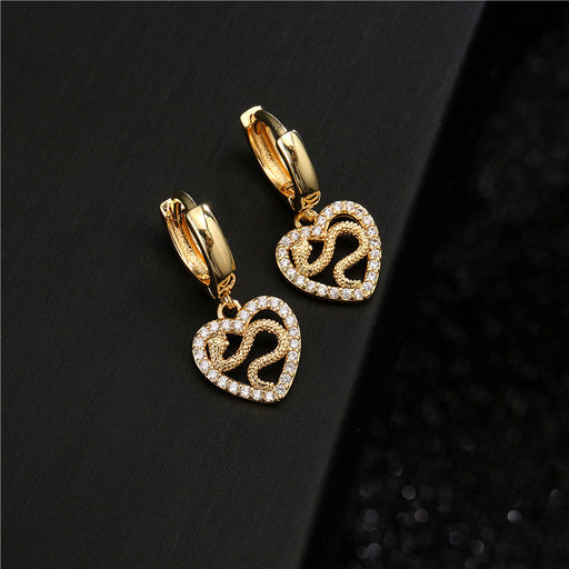 Wholesale Electroplating Copper Zircon Snake Earrings JDC-ES-AG155 Earrings 澳古 Wholesale Jewelry JoyasDeChina Joyas De China