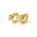 Wholesale Electroplating Copper Zircon Snake Earrings JDC-ES-AG156 Earrings 澳古 green B Wholesale Jewelry JoyasDeChina Joyas De China