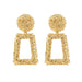 Wholesale embossed Plastic Flower Earrings JDC-ES-MY160 Earrings 曼茵 golden Wholesale Jewelry JoyasDeChina Joyas De China