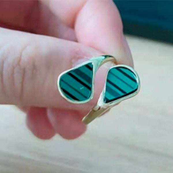 Wholesale emerald geometric alloy rings JDC-RS-WN004 Rings 薇妮 Wholesale Jewelry JoyasDeChina Joyas De China