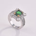 Wholesale Emerald Zircon Square Copper Rings JDC-RS-ZhenR001 Rings 臻荣 green 7 Wholesale Jewelry JoyasDeChina Joyas De China