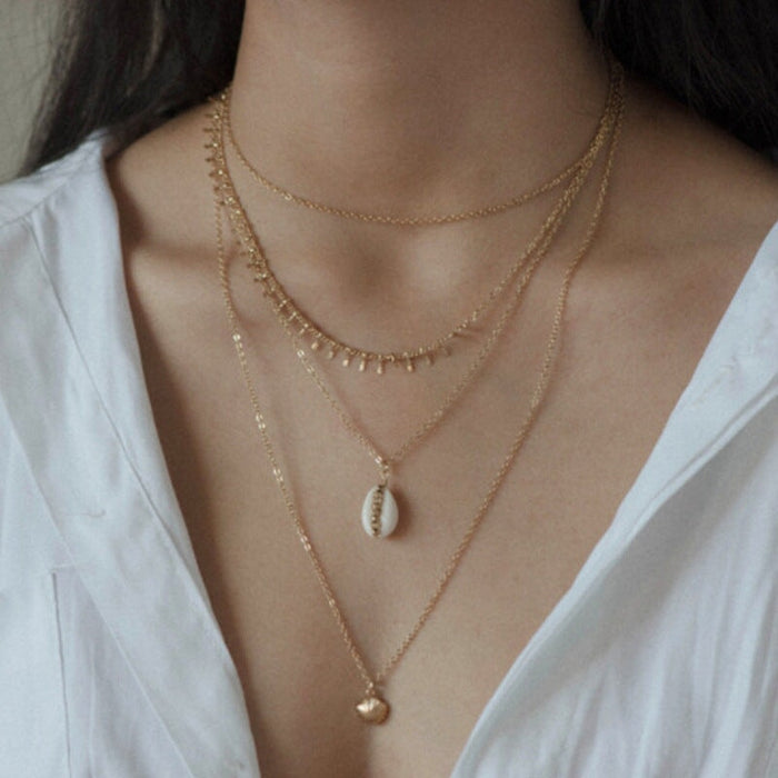 Wholesale ethnic style alloy shell multilayer Necklaces JDC-NE-C238 necklaces 陌茗 Wholesale Jewelry JoyasDeChina Joyas De China