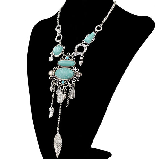 Wholesale ethnic style turquoise alloy necklace JDC-NE-Yunl032 Necklaces 云罗 Wholesale Jewelry JoyasDeChina Joyas De China