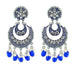 Wholesale ethnic wind alloy Indian wind double crescent-shaped earrings JDC-ES-R13 earrings JoyasDeChina Blue Wholesale Jewelry JoyasDeChina Joyas De China