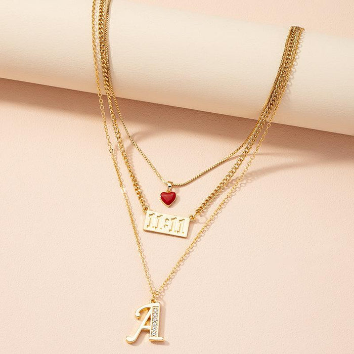 Bulk Jewelry Wholesale Europe and the United States net red men's and women's necklace collarbone chain JDC-NE-AYN008 Wholesale factory from China YIWU China