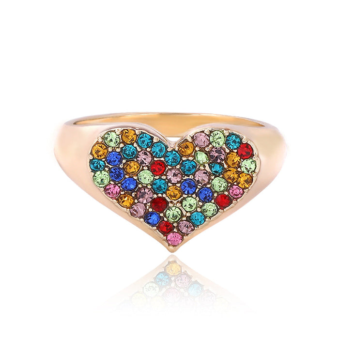 Wholesale European and American fashion alloy heart-shaped Rings JDC-RS-JQ022 Rings 佳琪 Color No. 6 Wholesale Jewelry JoyasDeChina Joyas De China