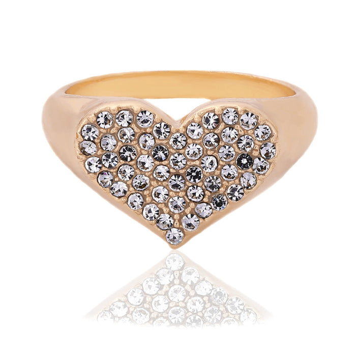Wholesale European and American fashion alloy heart-shaped Rings JDC-RS-JQ022 Rings 佳琪 White Diamond No. 6 Wholesale Jewelry JoyasDeChina Joyas De China