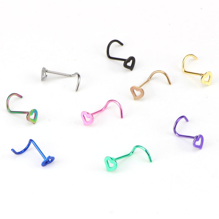 Wholesale European and American puncture accessories love nose nails JDC-NS-LX008 Piercings JoyasDeChina Wholesale Jewelry JoyasDeChina Joyas De China