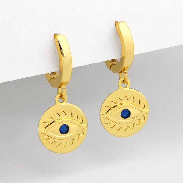 Bulk Jewelry Wholesale Evil Eye earrings are set with colored zircon JDC-as100 Wholesale factory from China YIWU China