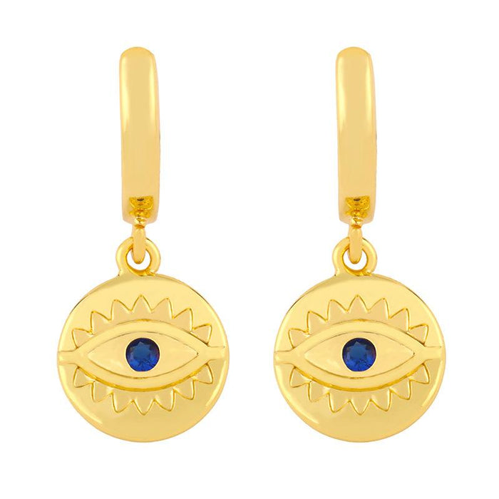Wholesale Evil Eye earrings are set with colored zircon JDC-as100 earrings JoyasDeChina Section b Wholesale Jewelry JoyasDeChina Joyas De China