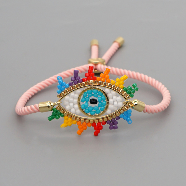 Bulk Jewelry Wholesale Evil's eye Miyuki rice bead rainbow Beaded Bracelet girl JDC-gbh123 Wholesale factory from China YIWU China