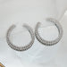 Wholesale Exaggerated C-shaped Copper Crystal Earrings JDC-ES-JX020 Earrings 锦希 white Wholesale Jewelry JoyasDeChina Joyas De China