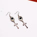 Wholesale eye cross black alloy earrings JDC-ES-YYFF010 Earrings 燕羽飞飞 Wholesale Jewelry JoyasDeChina Joyas De China