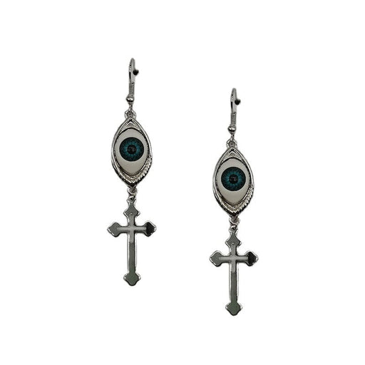 Wholesale eye cross black alloy earrings JDC-ES-YYFF010 Earrings 燕羽飞飞 Wholesale Jewelry JoyasDeChina Joyas De China