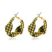Wholesale fabric alloy earrings JDC-ES-A072 Earrings 妙雅 green Wholesale Jewelry JoyasDeChina Joyas De China