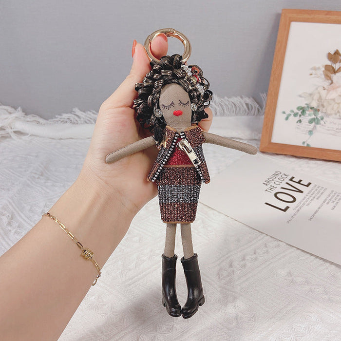 Wholesale fabric art doll key chain JDC-KC-LX024 Keychains 恋希 coffee Wholesale Jewelry JoyasDeChina Joyas De China