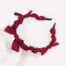 Wholesale fabric bow fine edition headband JDC-HD-O214 Headband JoyasDeChina Wine red satin pleated bow hoop Wholesale Jewelry JoyasDeChina Joyas De China