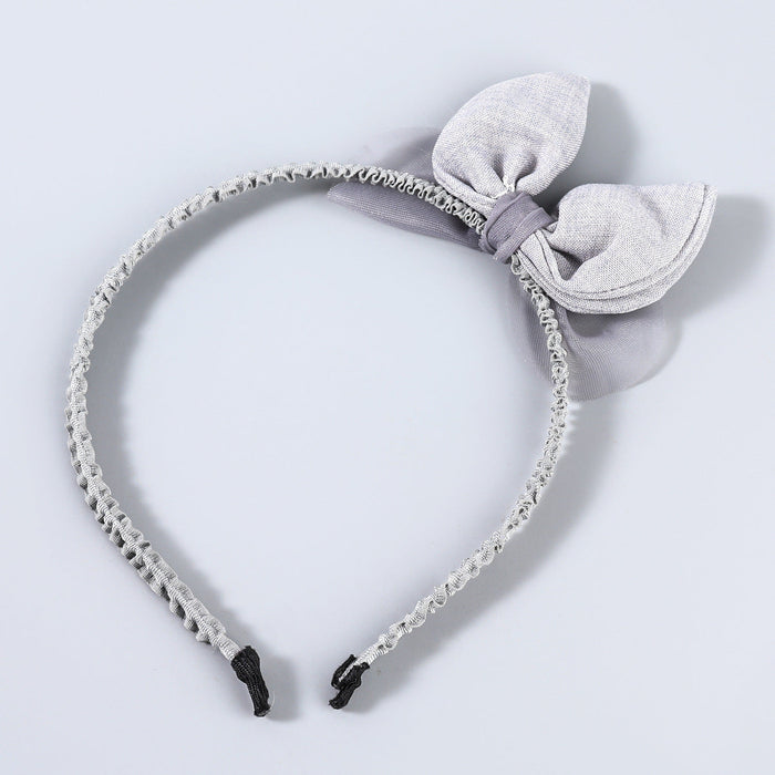 Wholesale fabric bowknot children's headband JDC-HD-JL007 Headband JoyasDeChina grey Wholesale Jewelry JoyasDeChina Joyas De China
