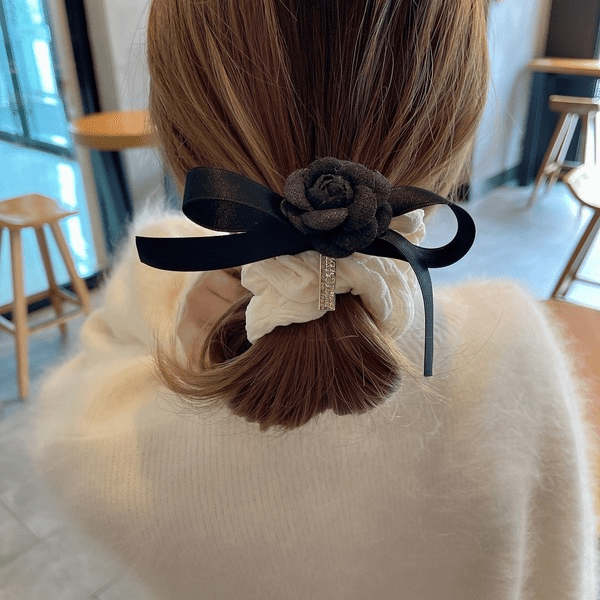 Wholesale fabric camellia hair rope JDC-HS-GSMC029 Hair Scrunchies 曌彩 Wholesale Jewelry JoyasDeChina Joyas De China