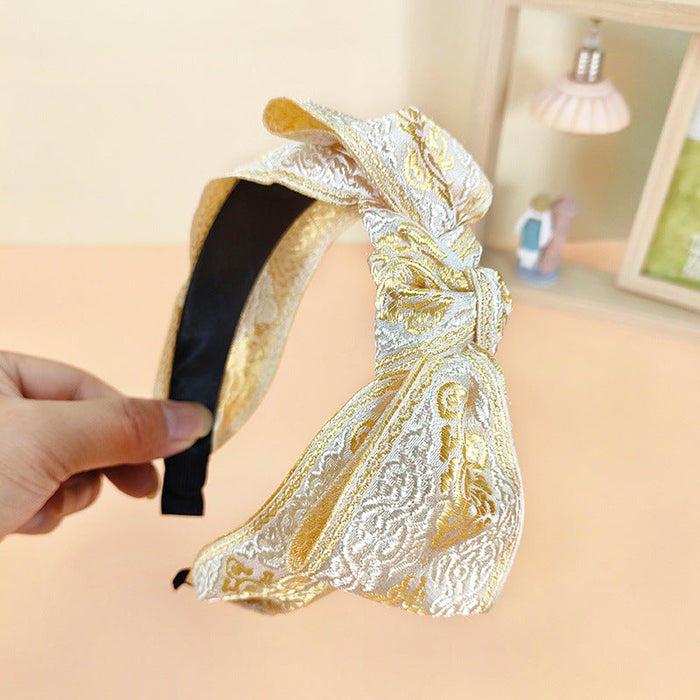 Wholesale fabric embroidery bow headband JDC-HD-O328 Headband 潮炫 4# Wholesale Jewelry JoyasDeChina Joyas De China