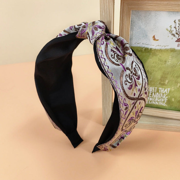 Wholesale fabric embroidery knotted headband JDC-HD-O322 Headband 潮炫 10# Wholesale Jewelry JoyasDeChina Joyas De China