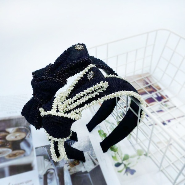 Bulk Jewelry Wholesale fabric headband black simple knotted handmade beaded JDC-HD-O062 Wholesale factory from China YIWU China