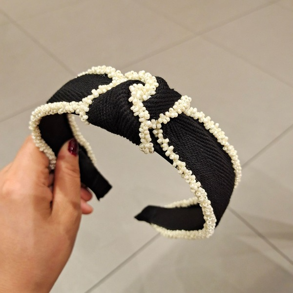 Bulk Jewelry Wholesale fabric headband black simple knotted handmade beaded JDC-HD-O062 Wholesale factory from China YIWU China