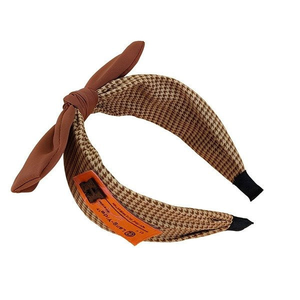 Wholesale fabric houndstooth bow headband JDC-HD-O306 Headband 潮炫 Wholesale Jewelry JoyasDeChina Joyas De China