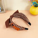 Wholesale fabric houndstooth bow headband JDC-HD-O318 Headband 潮炫 coffee H Wholesale Jewelry JoyasDeChina Joyas De China