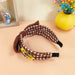 Wholesale fabric houndstooth bow headband JDC-HD-O318 Headband 潮炫 coffee smiley Wholesale Jewelry JoyasDeChina Joyas De China