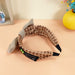 Wholesale fabric houndstooth bow headband JDC-HD-O318 Headband 潮炫 khaki H Wholesale Jewelry JoyasDeChina Joyas De China
