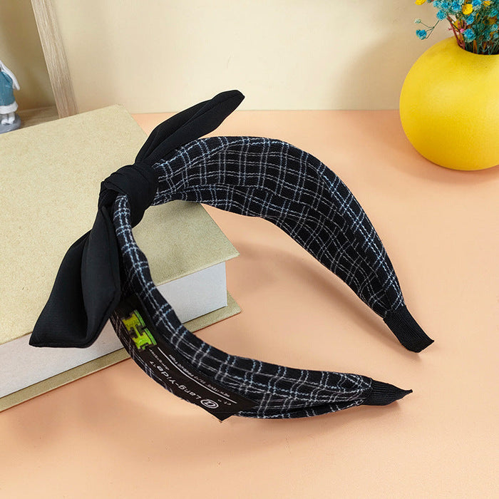 Wholesale fabric labeling letter bow headband JDC-HD-O309 Headband 潮炫 balck Wholesale Jewelry JoyasDeChina Joyas De China