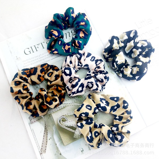 Bulk Jewelry Wholesale fabric leopard Chiffon large intestine Hair Scrunchies JDC-HS-HL003 Wholesale factory from China YIWU China
