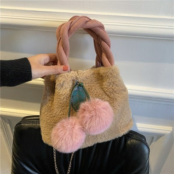 Wholesale fabric plush handbag JDC-HB-DS001 Handbags 大山 Wholesale Jewelry JoyasDeChina Joyas De China