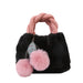 Wholesale fabric plush handbag JDC-HB-DS001 Handbags 大山 black Wholesale Jewelry JoyasDeChina Joyas De China