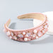 Wholesale fabric resin acrylic inlaid pearl wide brim headband JDC-HD-JL024 Headband JoyasDeChina pink Wholesale Jewelry JoyasDeChina Joyas De China