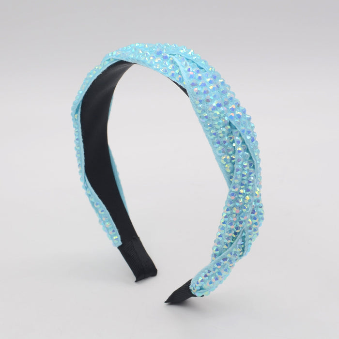 Wholesale fabric rhinestone headband JDC-HD-Yul019 Headband 雨灵 blue Wholesale Jewelry JoyasDeChina Joyas De China