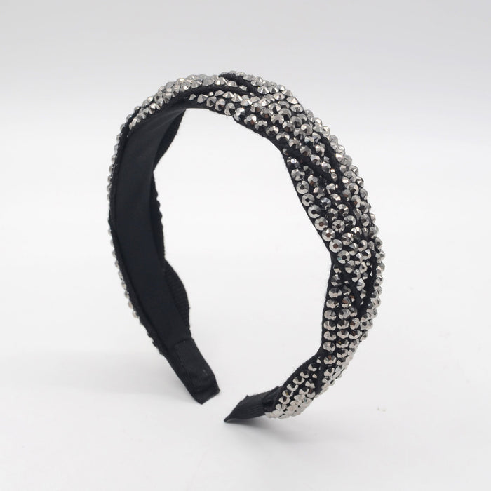 Wholesale fabric rhinestone headband JDC-HD-Yul019 Headband 雨灵 grey Wholesale Jewelry JoyasDeChina Joyas De China