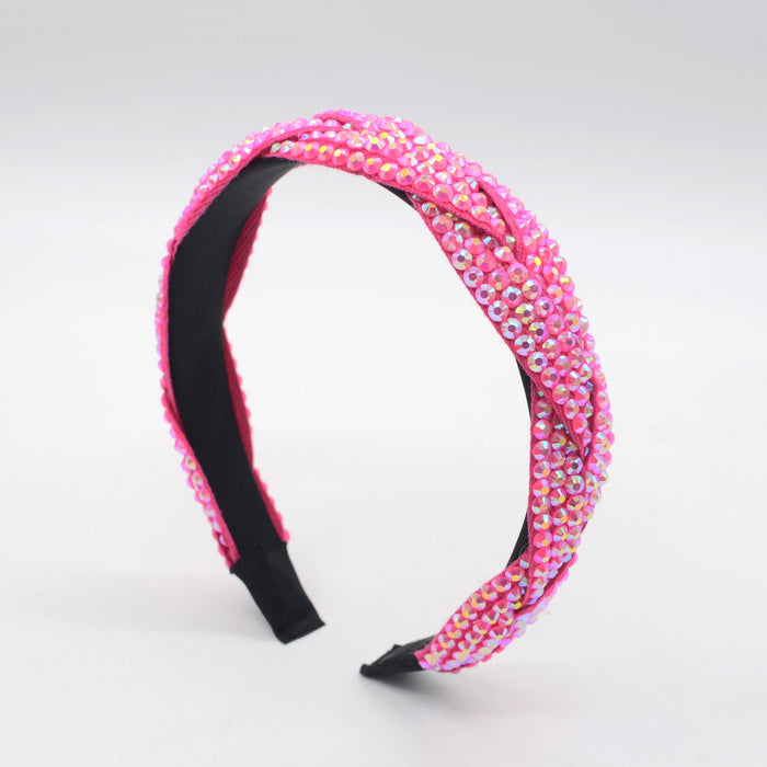 Wholesale fabric rhinestone headband JDC-HD-Yul019 Headband 雨灵 rose red Wholesale Jewelry JoyasDeChina Joyas De China