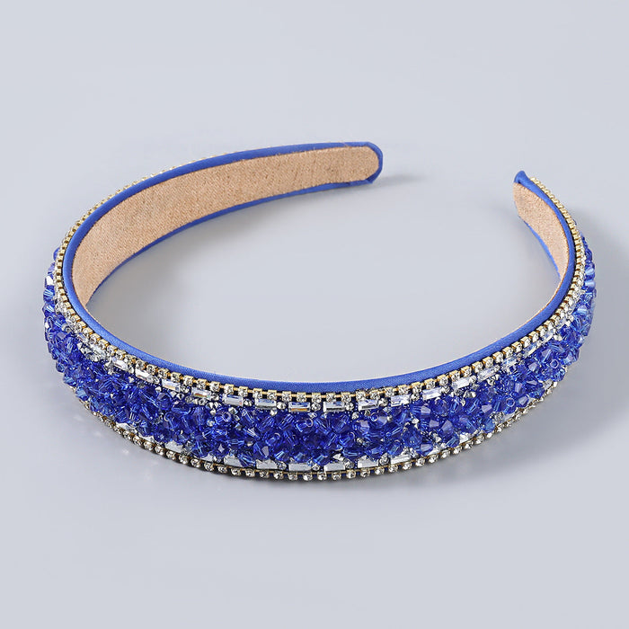 Wholesale fabric Rhinestone-studded acrylic headband JDC-HD-JL004 Headband JoyasDeChina blue Wholesale Jewelry JoyasDeChina Joyas De China