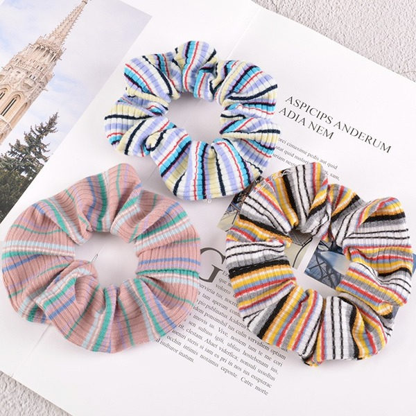 Bulk Jewelry Wholesale fabric stripe Hair Scrunchies JDC-HS-K083 Wholesale factory from China YIWU China