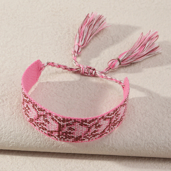 Wholesale fabric woven tassel embroidery bracelet JDC-BT-NZ015 Bracelet 奈珠 BZ1510fense Wholesale Jewelry JoyasDeChina Joyas De China