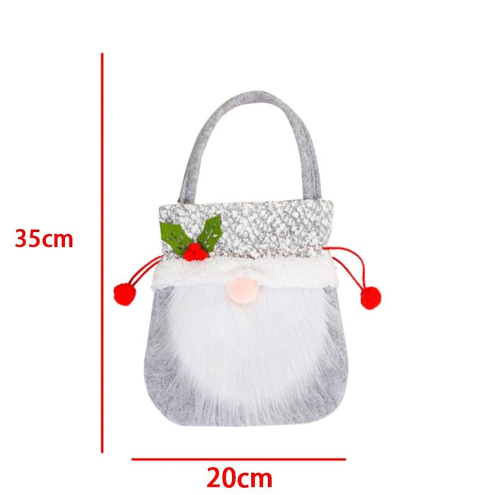 Wholesale Faceless Santa Claus Cloth Christmas Carry Apple Bag JDC-HB-GL005 Handbags 港恋 Gray beard Wholesale Jewelry JoyasDeChina Joyas De China