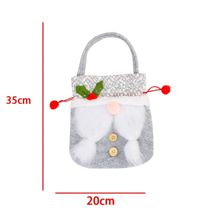 Wholesale Faceless Santa Claus Cloth Christmas Carry Apple Bag JDC-HB-GL005 Handbags 港恋 Gray braid Wholesale Jewelry JoyasDeChina Joyas De China
