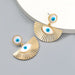 Wholesale fan-shaped alloy dripping eye earrings JDC-ES-JL143 Earrings JoyasDeChina golden Wholesale Jewelry JoyasDeChina Joyas De China