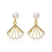 Wholesale fan-shaped pearl hollow earrings JDC-ES-D575 Earrings JoyasDeChina 01KCgold Wholesale Jewelry JoyasDeChina Joyas De China